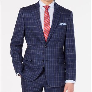 Tommy Hilfiger Modern-fit Navy Windowpane Suit